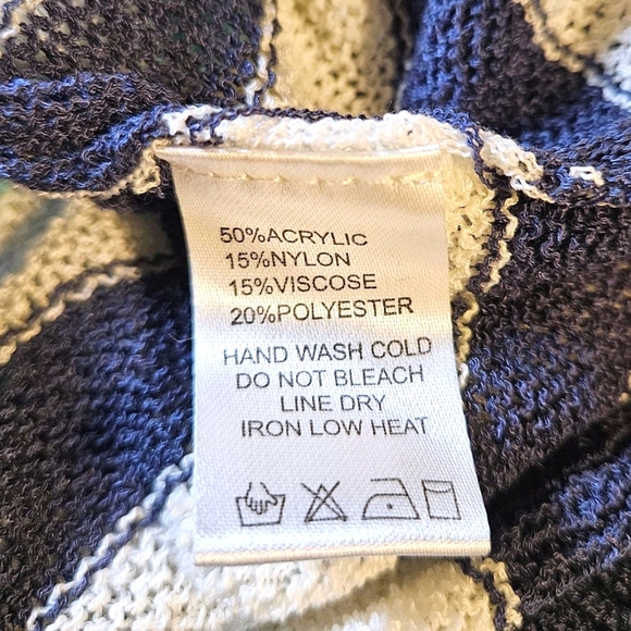 Open Knit Pastel Striped Sweater Lightweight Wmns Med Coastal Nautical Soft Girl - Picture 8 of 8